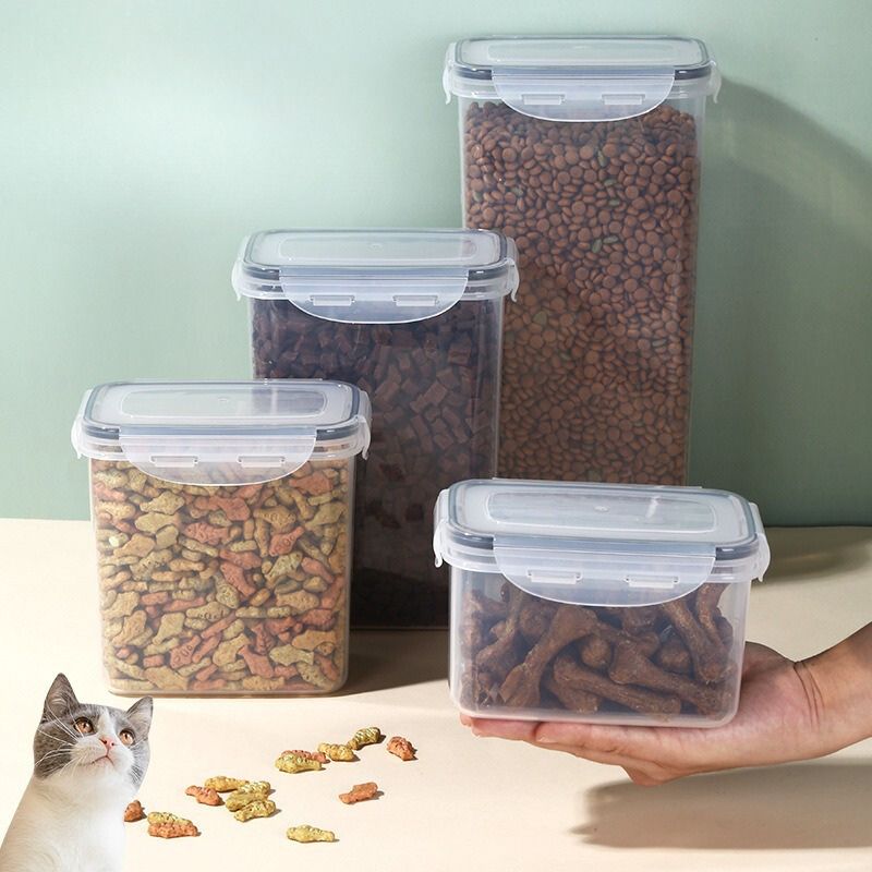 Cat food and dog food transparent storage box 9056 