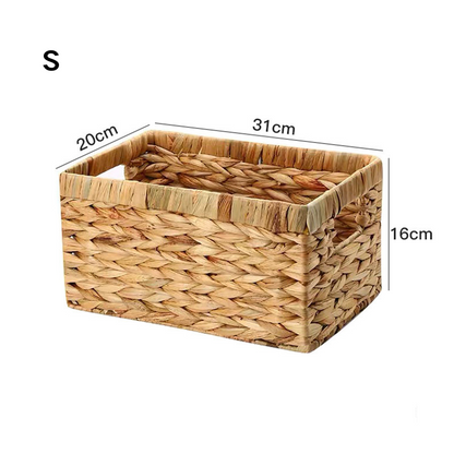 No.PBHLC handmade straw storage basket rectangular water hyacinth grass storage box