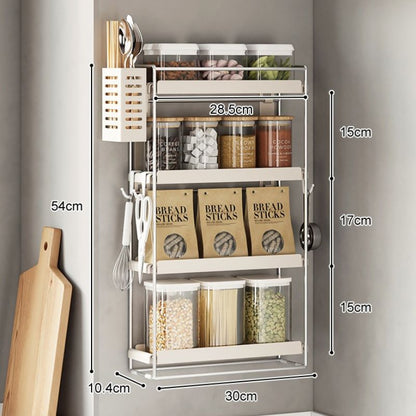 No.BG35 condiment storage rack wall-mounted countertop wall-mounted condiment rack corner punch-free wall kitchen condiment rack narrow