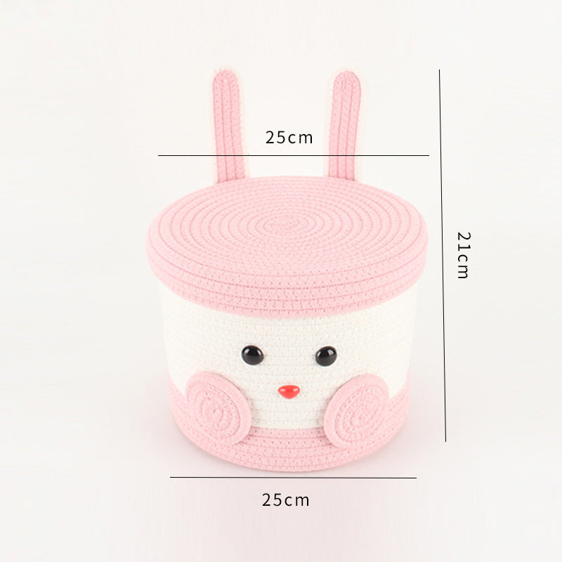 No.25124 Creative Cartoon Pink Rabbit Snack Storage Basket Storage Basket