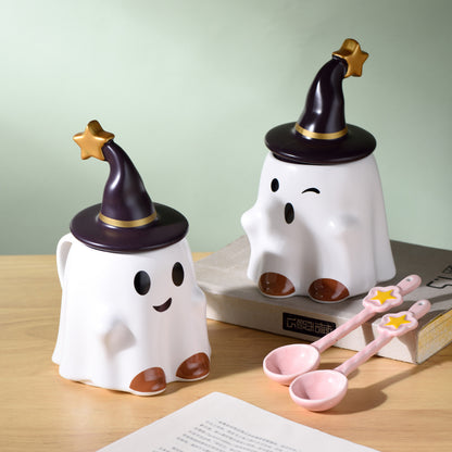 No. AL715784163808 Halloween Water Cup Ghost Mug Creative Cartoon Ceramic Cup Cute Ghost Cup Christmas Mug