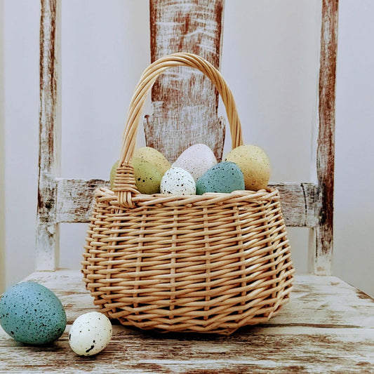 No.F22A1029PY wicker Easter basket handmade rattan storage basket