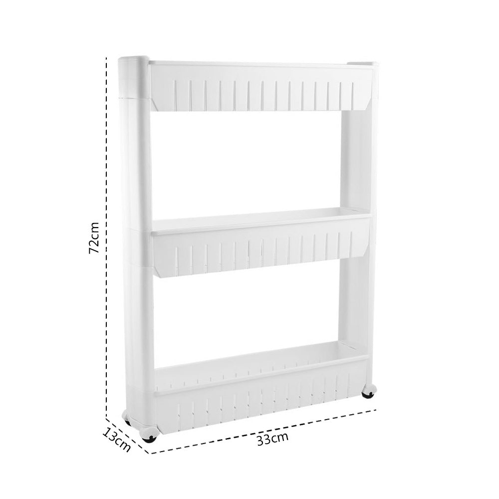 No.WYS8025 Removable corner storage rack for kitchen and bathroom gaps with pulleys, multi-layer rack, anti-drop design, narrow gap storage