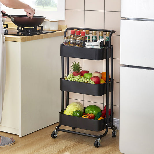 No.YG99 Kitchen Trolley Storage Rack Bathroom Removable Simple Storage Rack Kitchen Organizing Rack Living Room Storage Trolley