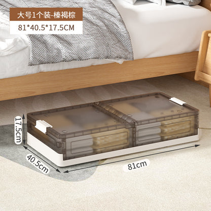 No. A-HE076 Light luxury household large-capacity clothing bed box under the bed to store clothes and quilts with wheels organizing box dust-proof folding bed box storage box