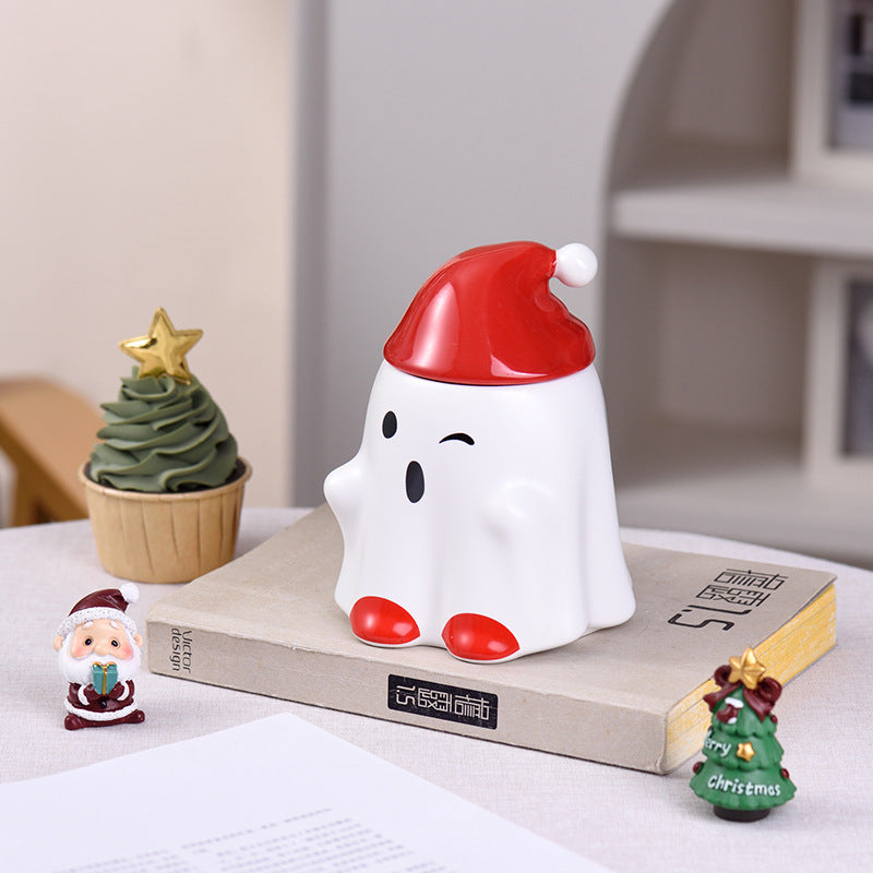 No. AL715784163808 Halloween Water Cup Ghost Mug Creative Cartoon Ceramic Cup Cute Ghost Cup Christmas Mug