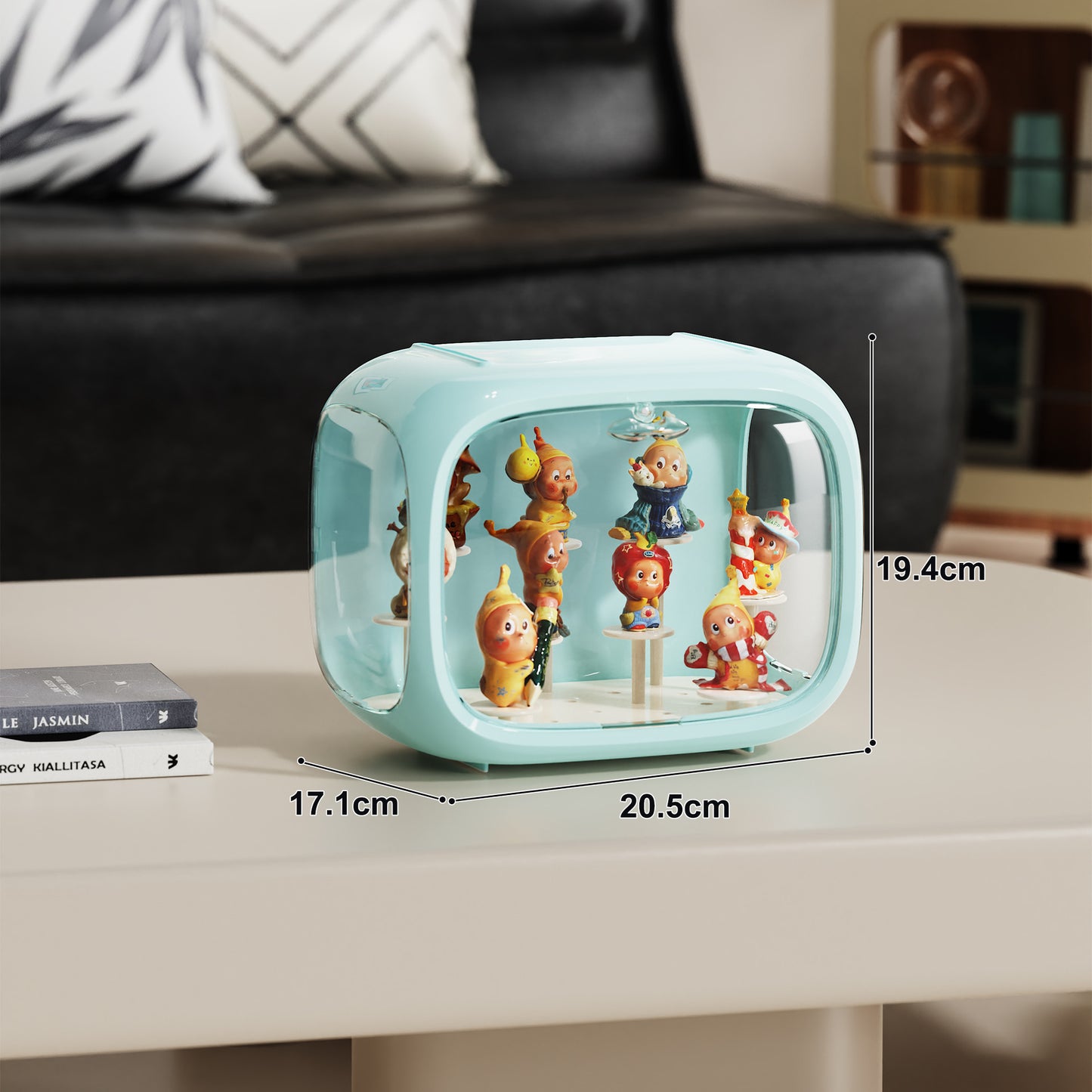 No.QH3009 Space capsule blind box display box high transparent acrylic dustproof storage box Pop Mart hand-made box DIY base bracket magnetic suction opening and closing free stacking