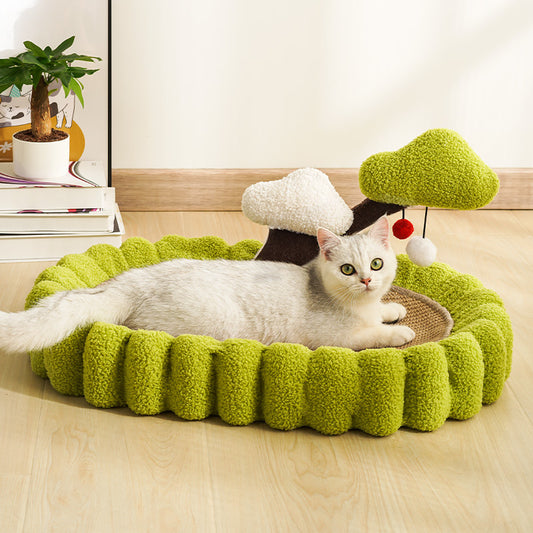 No.xile07 Money Tree Sisal Basin Cat Scratching Board Oval Cat Nest