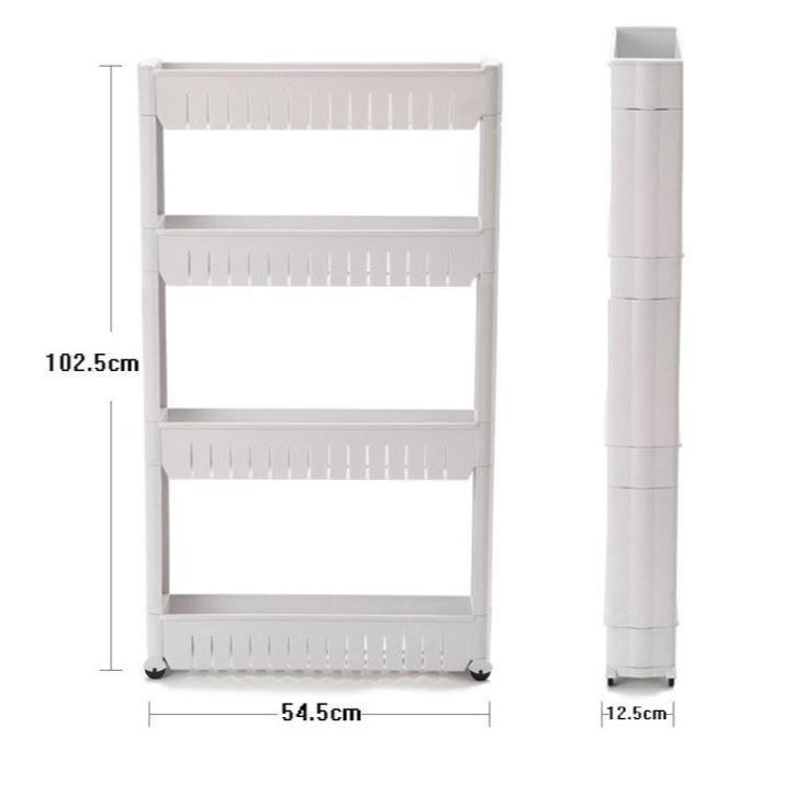 No.WYS8025 Removable corner storage rack for kitchen and bathroom gaps with pulleys, multi-layer rack, anti-drop design, narrow gap storage