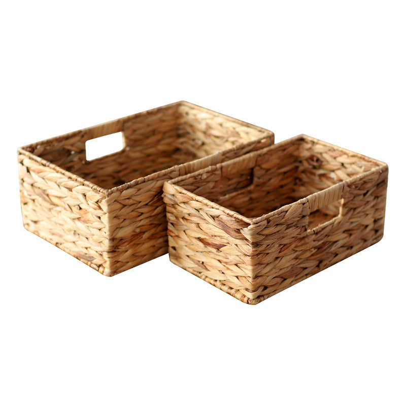 No.F22B1132A-BPY Straw storage basket Hand-woven storage basket Desktop organization sundries keys cosmetics storage box