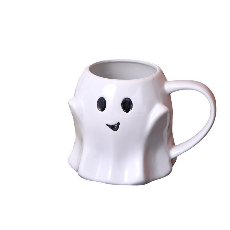 No.cup99 Halloween water cup creative cute white ghost mug ceramic cartoon elf water cup office coffee milk cup