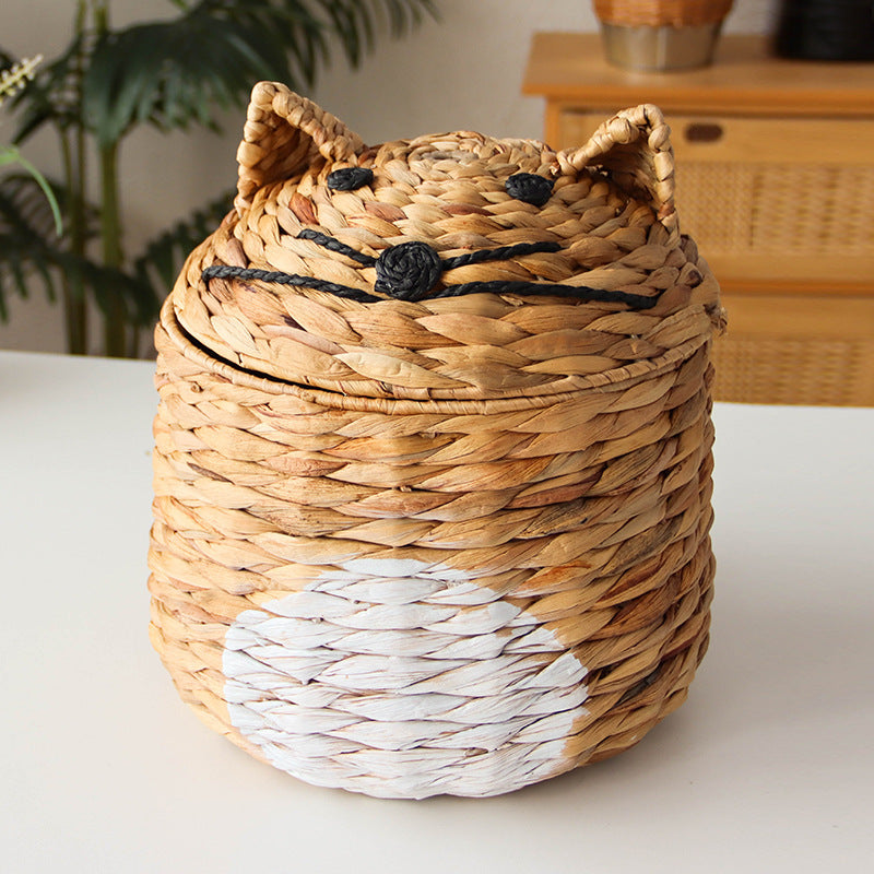 No.HLCKTK cute gourd grass woven storage basket rattan storage box