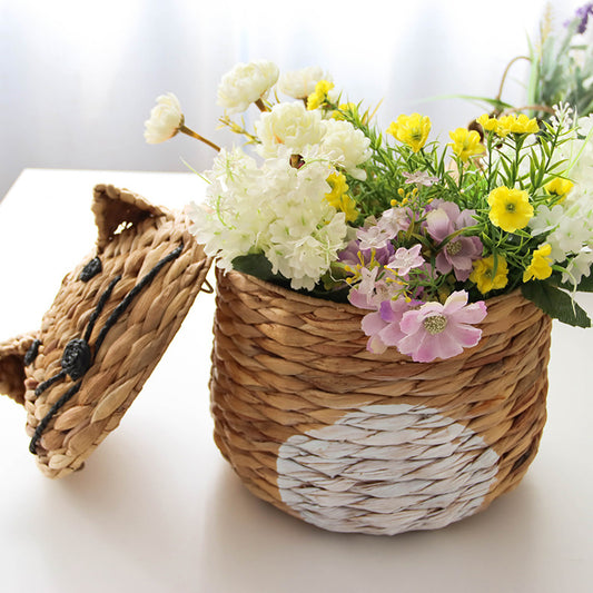 No.HLCKTK cute gourd grass woven storage basket rattan storage box