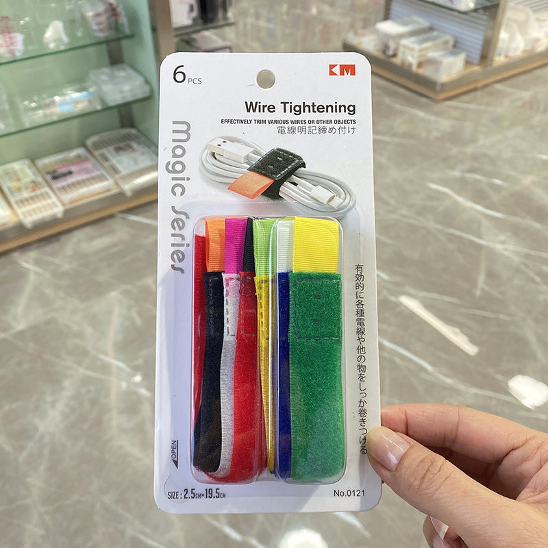 No.0121 Velcro colored wire storage straps and straps 【6pcs】