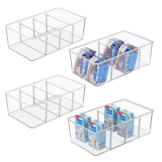 No.H02003 Refrigerator storage box with dividers Kitchen desktop organizer tea bag storage box