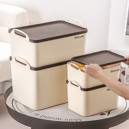 No.S0450-S0453 retro cream style portable plastic storage box with lid, storage box plastic box