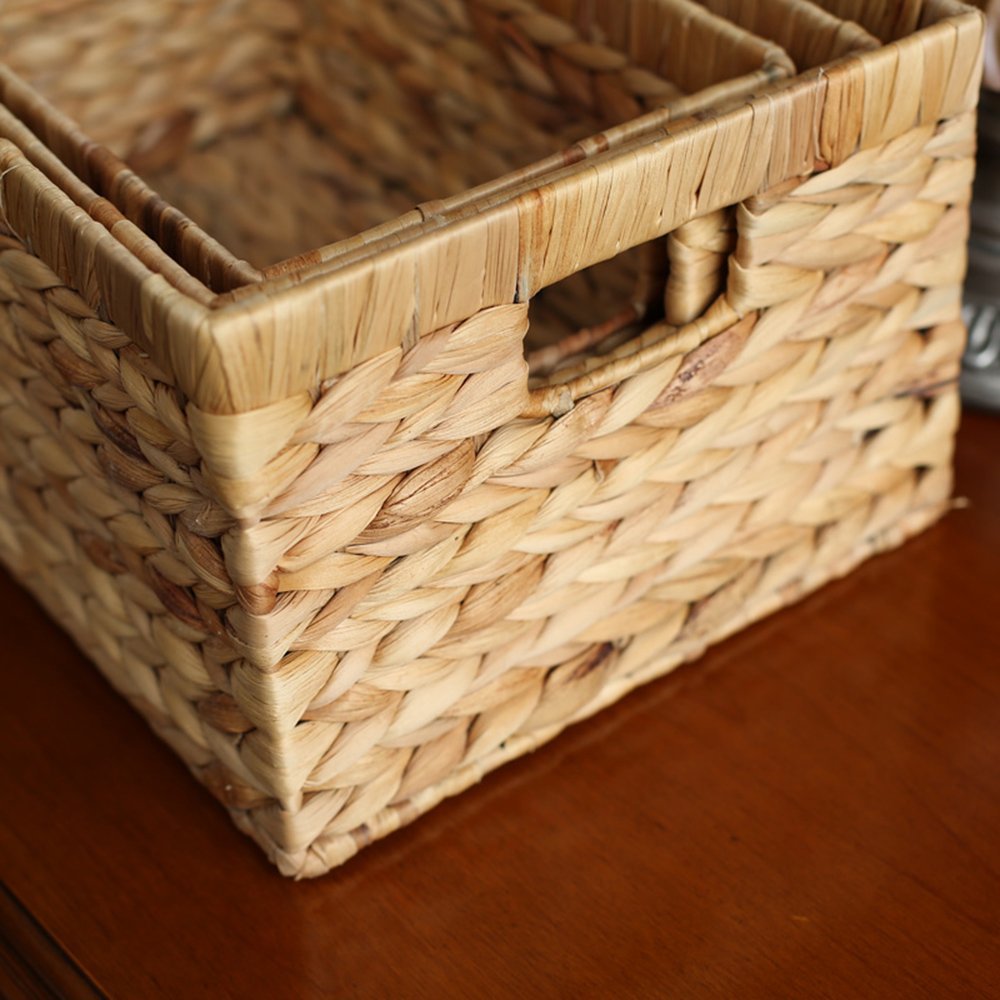 No.PBHLC handmade straw storage basket rectangular water hyacinth grass storage box