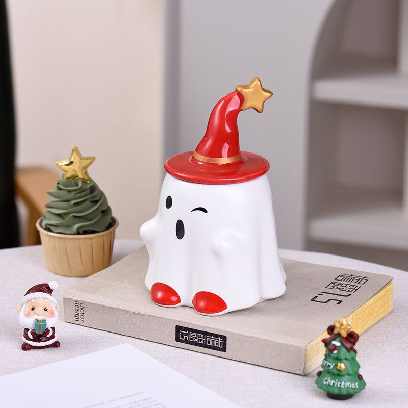 No. AL715784163808 Halloween Water Cup Ghost Mug Creative Cartoon Ceramic Cup Cute Ghost Cup Christmas Mug