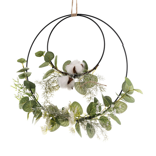 No.CF01070 Artificial flower cotton double ring wall hanging decorative garland 