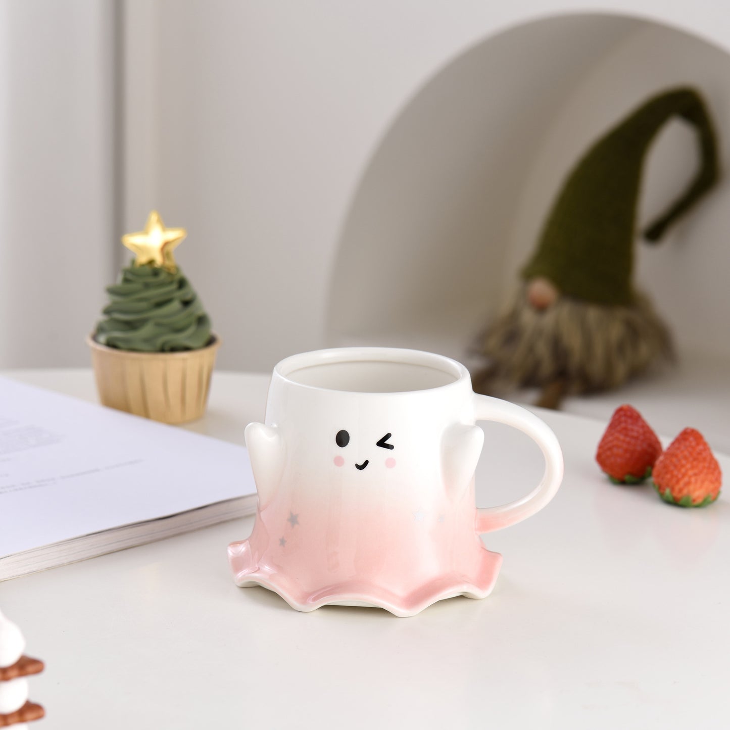 No.A168864545 Halloween Christmas Water Cup Elf Mug Gift Cup Souvenir Christmas Gift Cute Ghost Water Cup