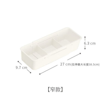 No. AW2309003 Retractable storage box with dividers, drawer organization and storage box, home kitchen tableware storage drawer, underwear organization box, plastic compartment storage box