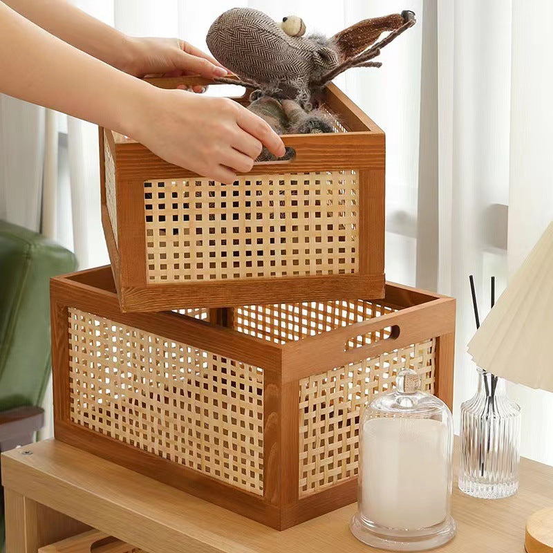 No.2545 retro solid wood storage basket storage box toy jewelry wooden drawer storage box