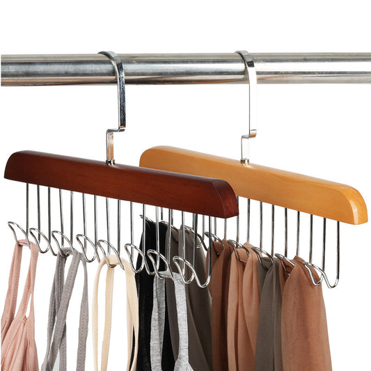 No.8201 solid wood 8 hook sling hanger belt tie scarf underwear multi-functional storage rack