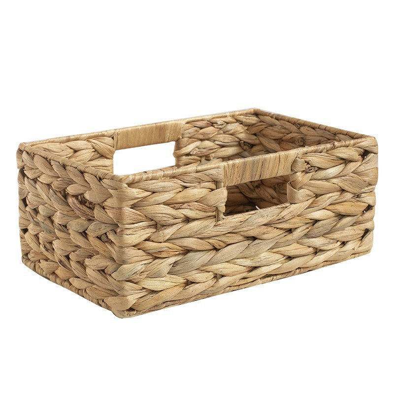 No.F22B1132A-BPY Straw storage basket Hand-woven storage basket Desktop organization sundries keys cosmetics storage box