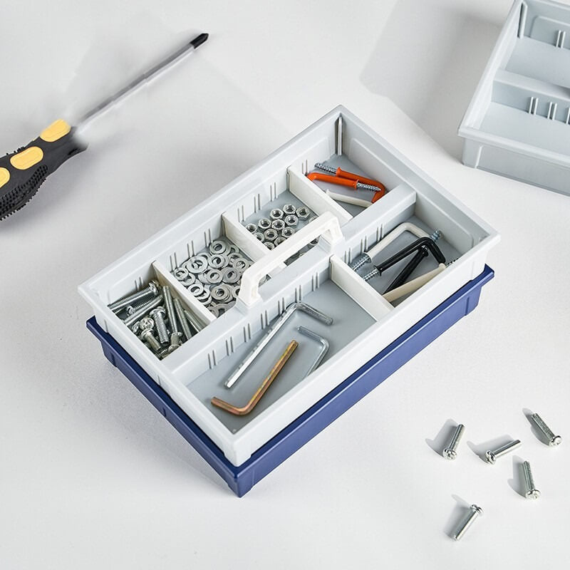 No.6336 Stackable storage box with handles, separate storage box, free compartment design, screw accessories, small items storage artifact