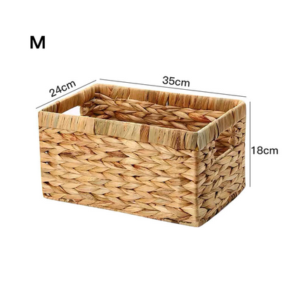 No.PBHLC handmade straw storage basket rectangular water hyacinth grass storage box