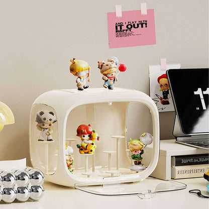 No.QH3009 Space capsule blind box display box high transparent acrylic dustproof storage box Pop Mart hand-made box DIY base bracket magnetic suction opening and closing free stacking